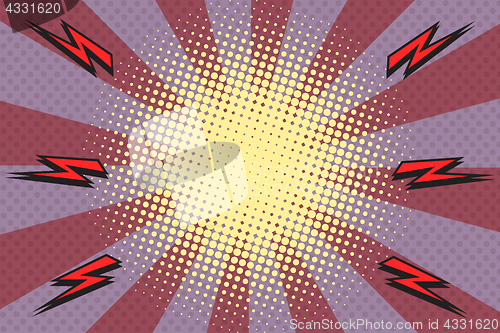 Image of pop art rays lightning background