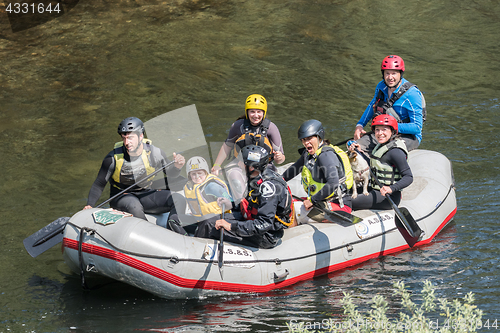 Image of Support raft boat at Paivafest