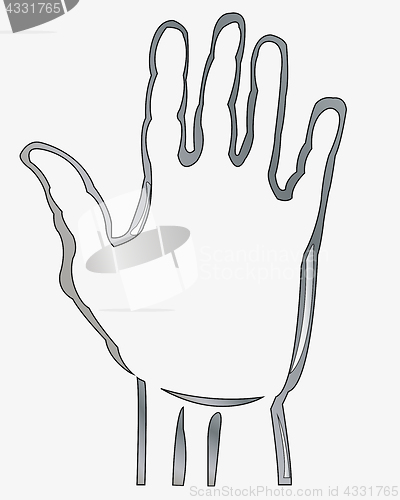 Image of Form of the hand of the person from metal