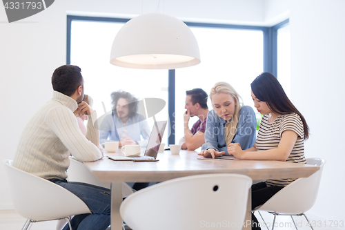 Image of Startup Business Team At A Meeting at modern office building