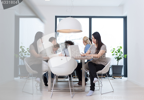 Image of Startup Business Team At A Meeting at modern office building