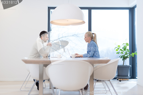 Image of Startup Business Team At A Meeting at modern office building