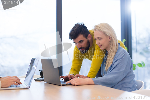 Image of Startup Business Team At A Meeting at modern office building