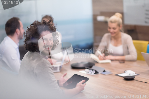 Image of Startup Business Team At A Meeting at modern office building