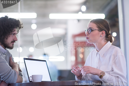 Image of startup Business team Working With laptop in creative office