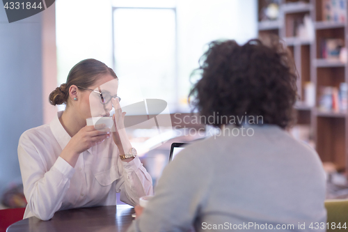 Image of startup Business team Working With laptop in creative office