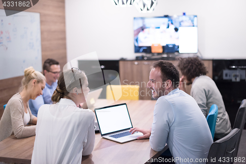 Image of Startup Business Team At A Meeting at modern office building