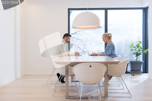 Image of Startup Business Team At A Meeting at modern office building