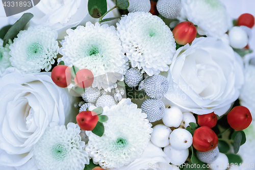 Image of White With Red Floral Background