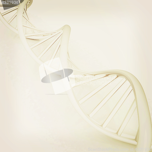 Image of DNA structure model. 3d illustration. Vintage style.