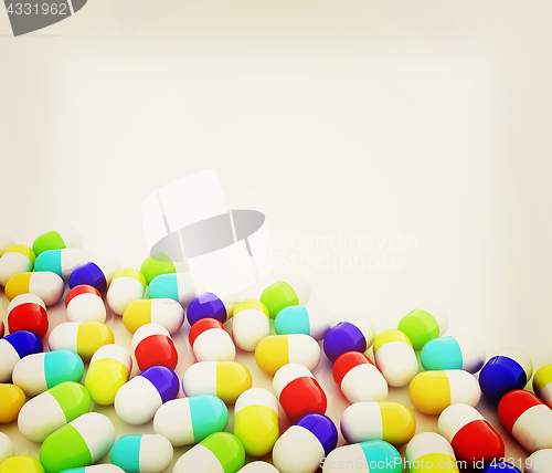 Image of Tablets background with space for your text. 3D illustration. Vi