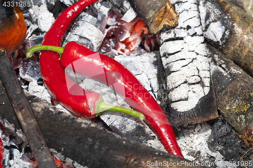 Image of preparing on a fire hot pepper
