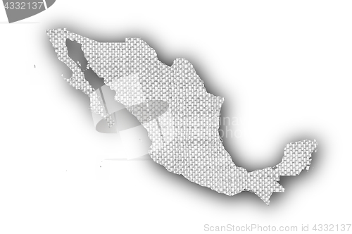 Image of Map of Mexico on old linen