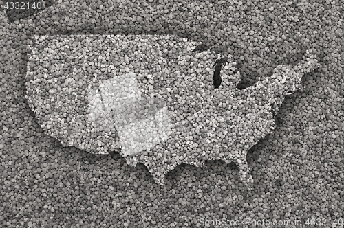 Image of Map of the USA on poppy seeds