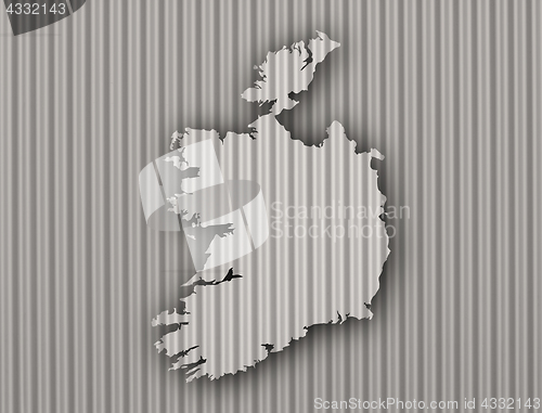 Image of Map of Ireland on corrugated iron