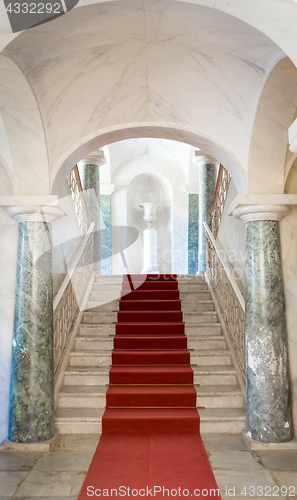 Image of NOTO, ITALY - 21th June 2017: Luxury entrance of Nicolaci Palace