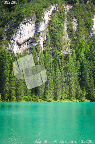 Image of Braies Lake in Dolomiti region, Italy