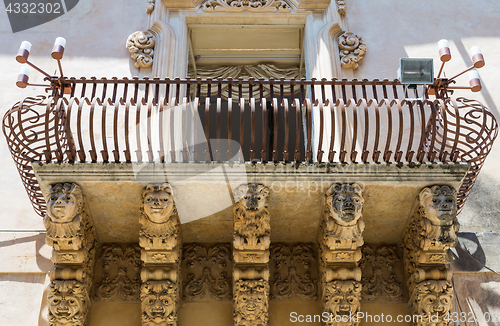 Image of NOTO, ITALY - Detail of Baroque Balcony, 1750