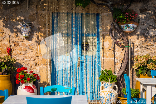 Image of Tables in a traditional Italian Restaurant in Sicily