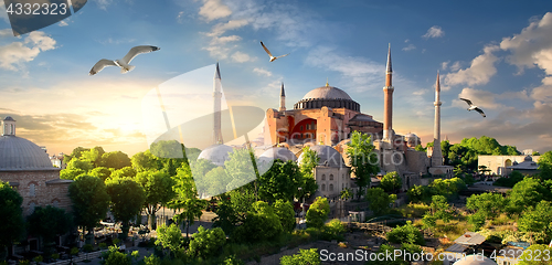 Image of Hagia Sophia at sunset