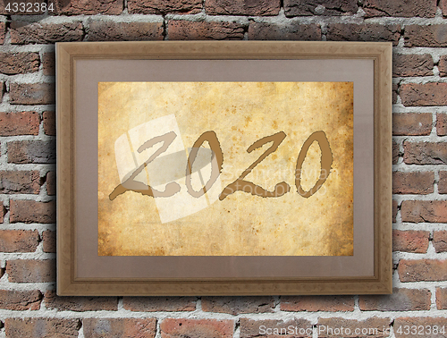 Image of Old frame with brown paper - 2020