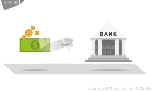 Image of dollar and bank