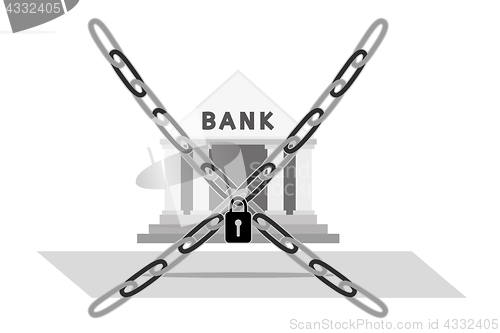 Image of bank and chain with lock