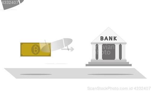 Image of bitcoin and bank