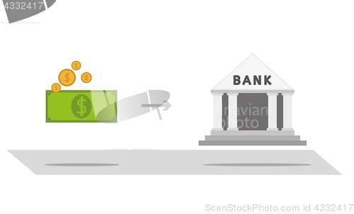 Image of dollar and bank