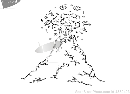 Image of sketch of active volcano