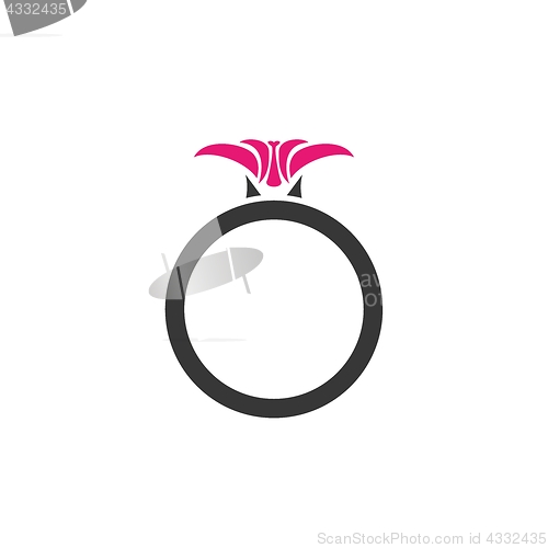 Image of ring with pink flower