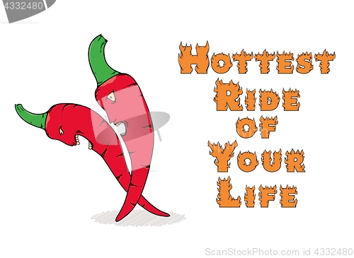 Image of Hottest ride of your life with chili peppers.