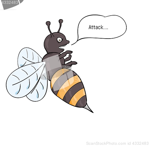 Image of aggressive wasp attacking