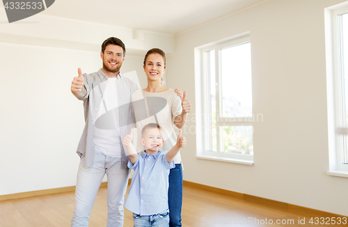 Image of happy family with child moving to new home