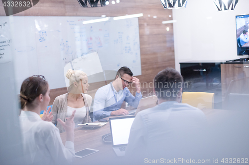 Image of Startup Business Team At A Meeting at modern office building