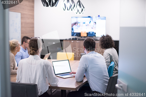 Image of Startup Business Team At A Meeting at modern office building