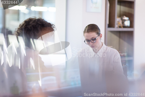 Image of startup Business team Working With laptop in creative office