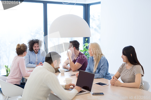 Image of Startup Business Team At A Meeting at modern office building