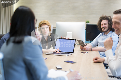 Image of Startup Business Team At A Meeting at modern office building