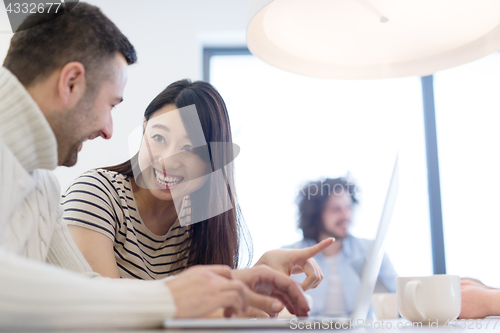 Image of Startup Business Team At A Meeting at modern office building