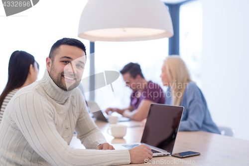 Image of Startup Business Team At A Meeting at modern office building