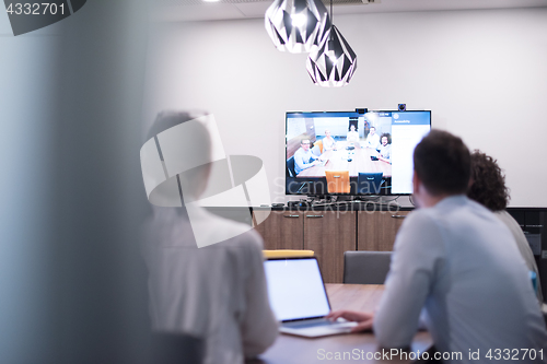 Image of Startup Business Team At A Meeting at modern office building