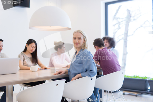 Image of Startup Business Team At A Meeting at modern office building