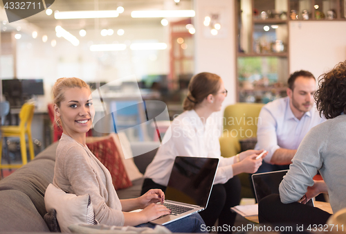 Image of Startup Business Team At A Meeting at modern office building