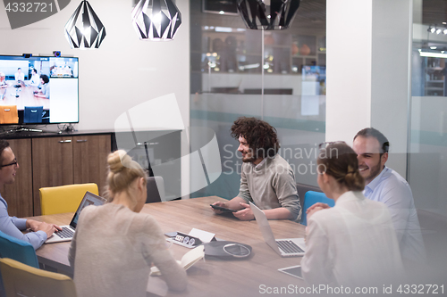 Image of Startup Business Team At A Meeting at modern office building