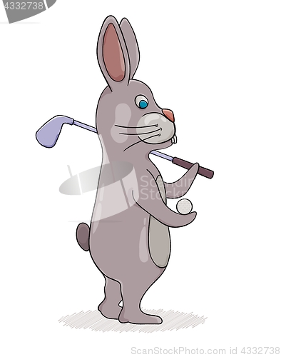 Image of Rabbit with golf club and ball