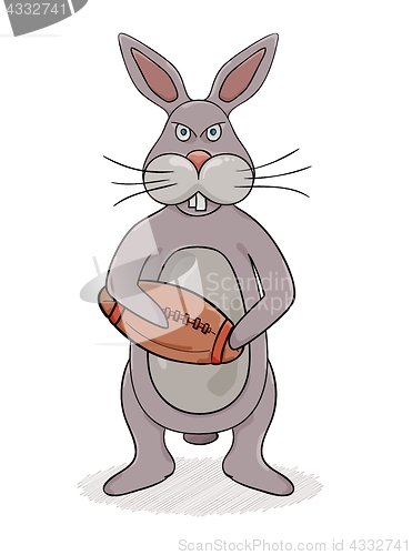 Image of Rabbit and rugby ball