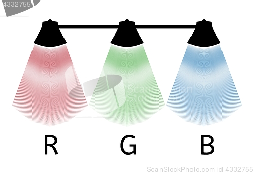 Image of lamp silhouette with red, green, blue light