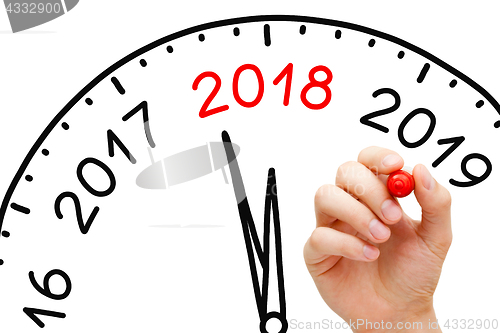 Image of New Year 2018 Clock Concept