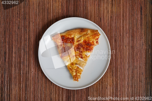 Image of Pizza slice on a plate